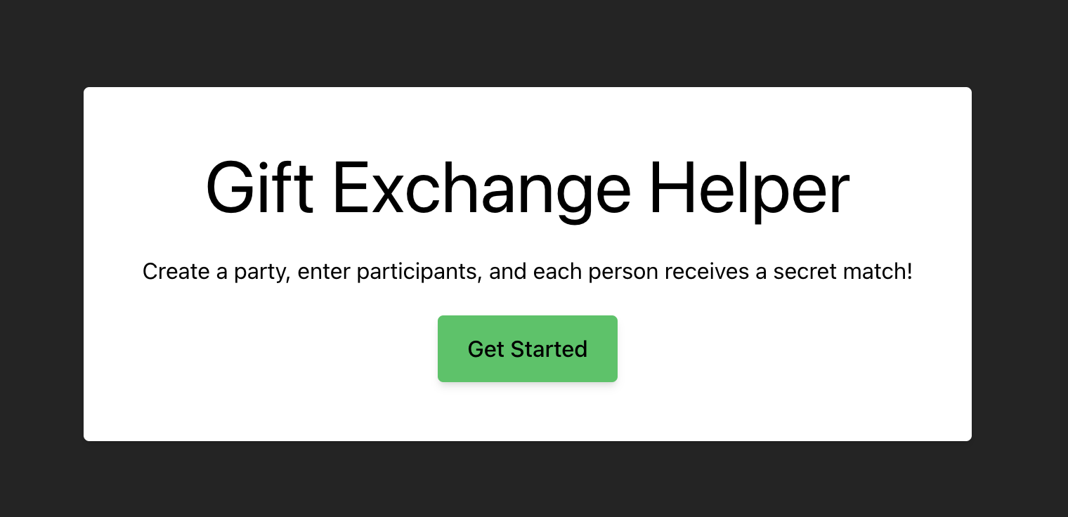 Modal titled 'Gift Exchange Helper'